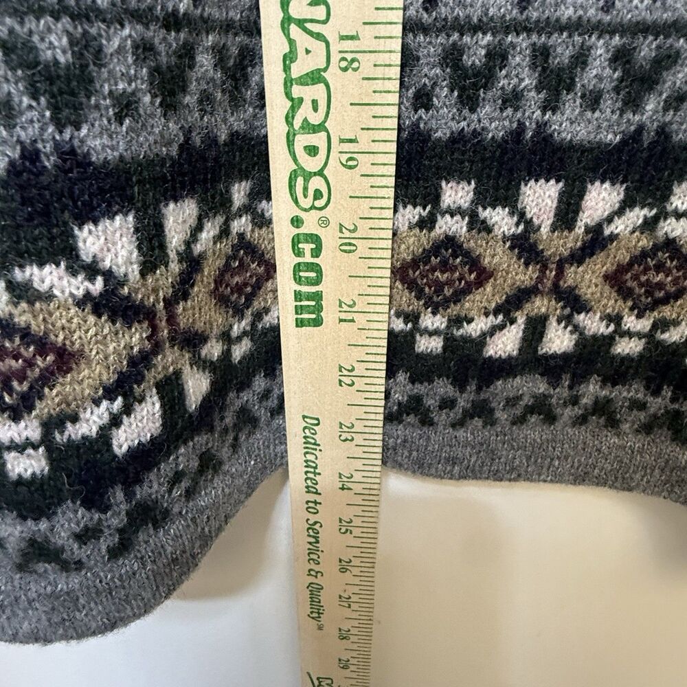 Vintage Crystal Kobe 100% Wool Shetland Cardigan Women's M Button Up Cottage - Picture 7 of 8